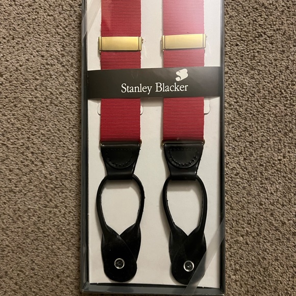 Men’s Red Suspenders. One size fits most. Never Opened. - Picture 2 of 5